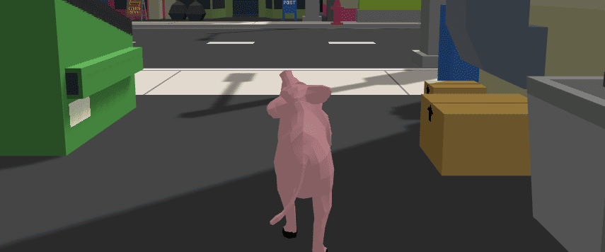 Crazy Pig Simulator open world scene